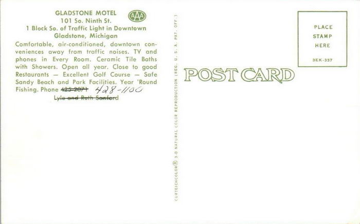 Glastone Motel - Old Postcard Photo